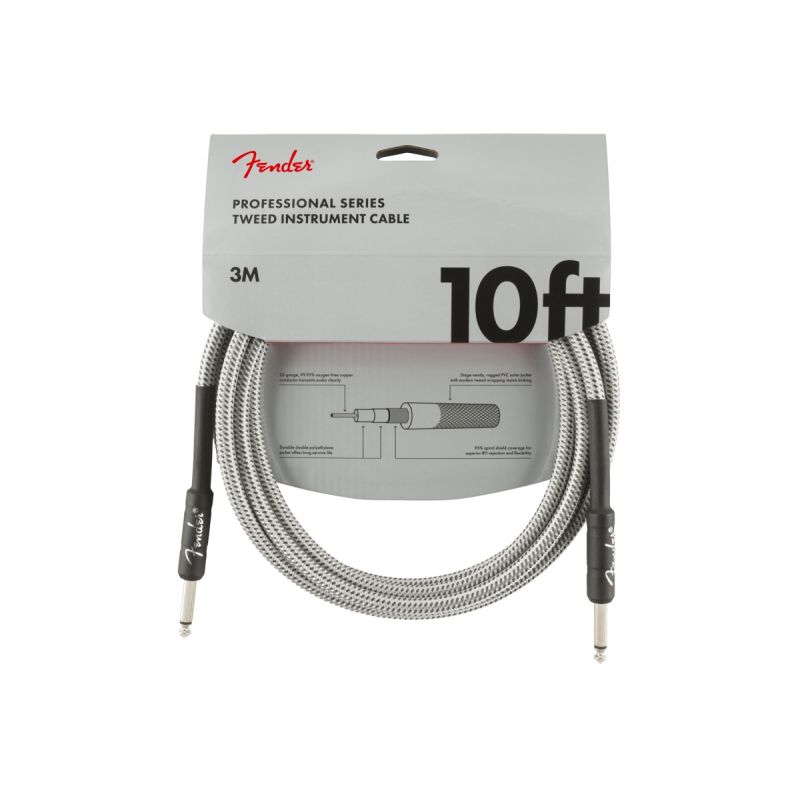 Кабель інструментальний Fender Cable Professional Series 10' White Tweed